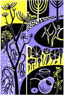 Clare Curtis illustration for Hop Pickers' Holiday by Gerda Mayer