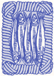 Fish linocut