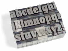 © iStockphoto.com/Titelio Slab serif letterpress alphabet