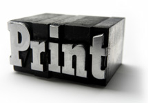 PRINT in slab serif type sorts